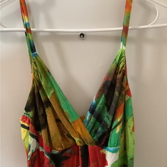 Jams World Dress M Midi Sundress Sleeveless Rayon Chianti Hawaii pockets - Picture 4 of 5